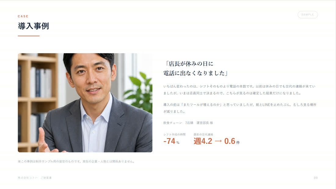 営業提案スライド 10枚 9ページ目