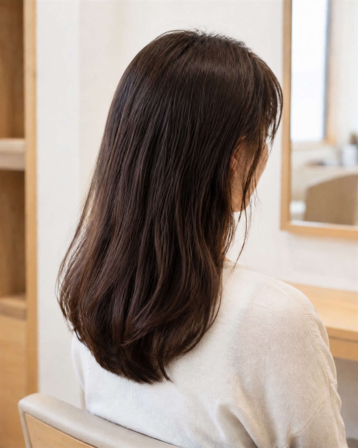 施術後・まとまった髪