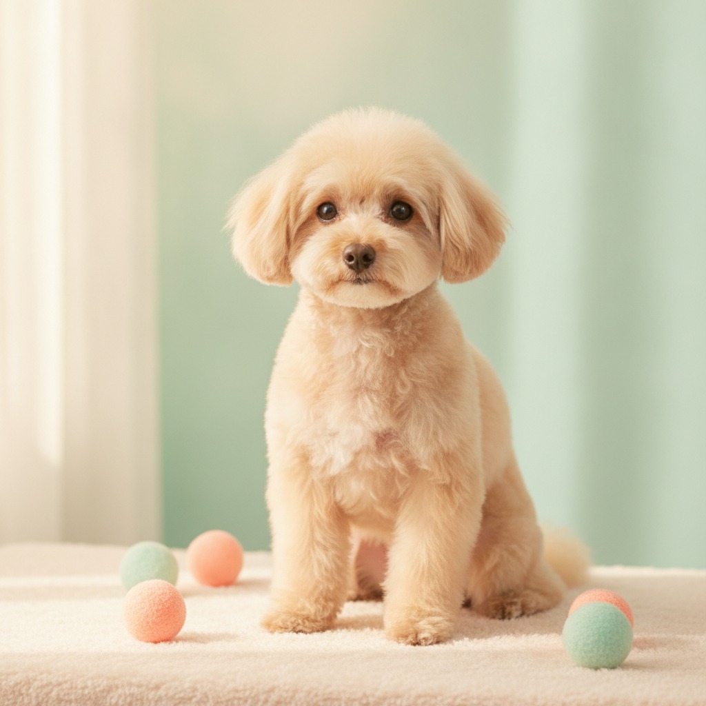 ふわふわに仕上がった小型犬